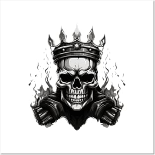 Barbells with Skull with crown Posters and Art